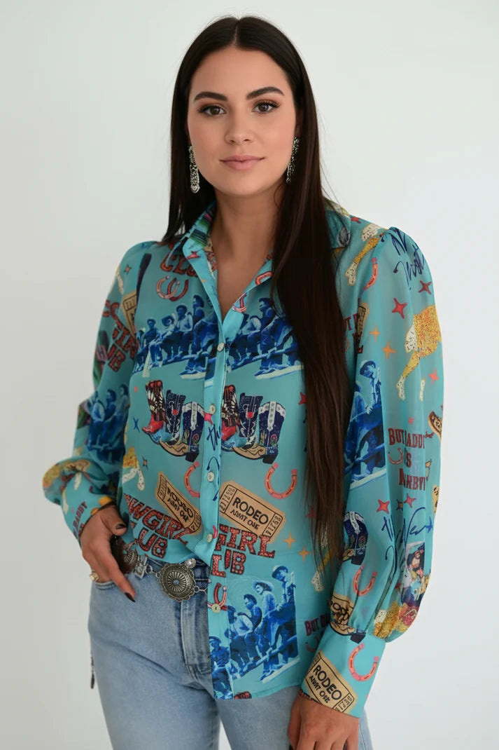 Cowgirl Collage Blouse