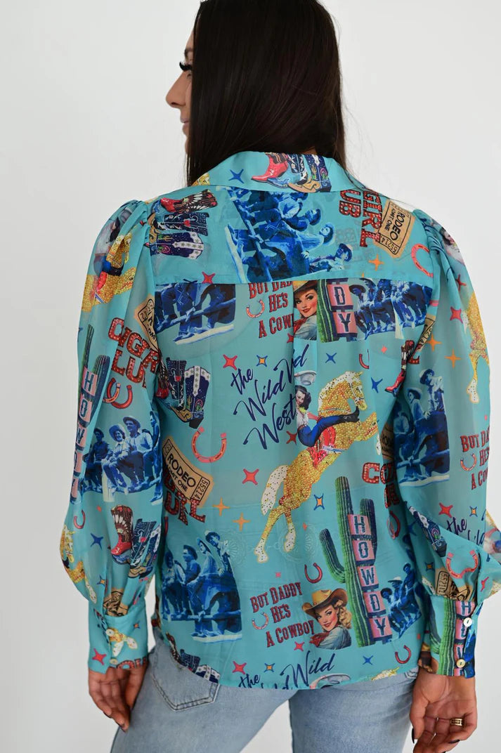 Cowgirl Collage Blouse