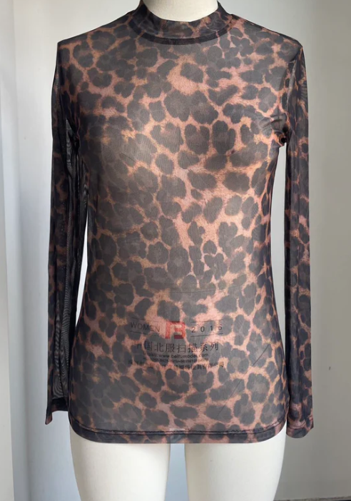 Chetah Mesh Top