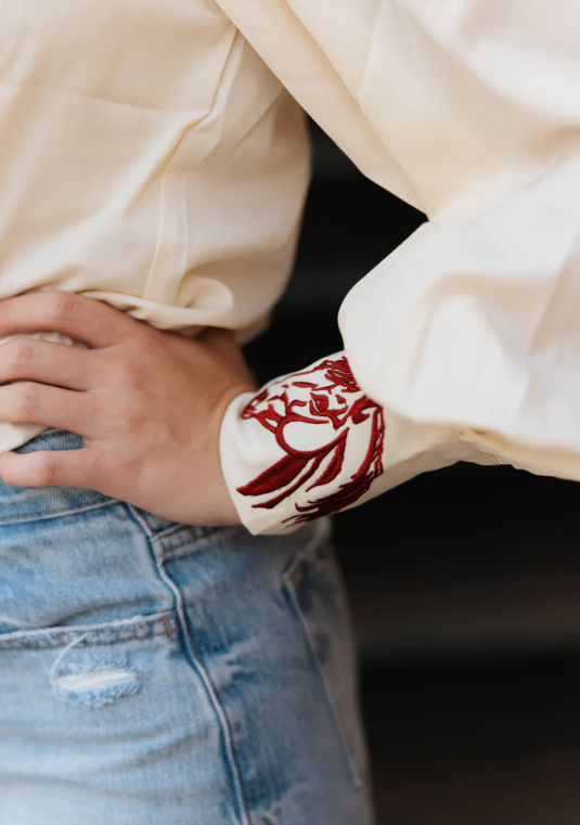 Ivory Horse Embro Blouse